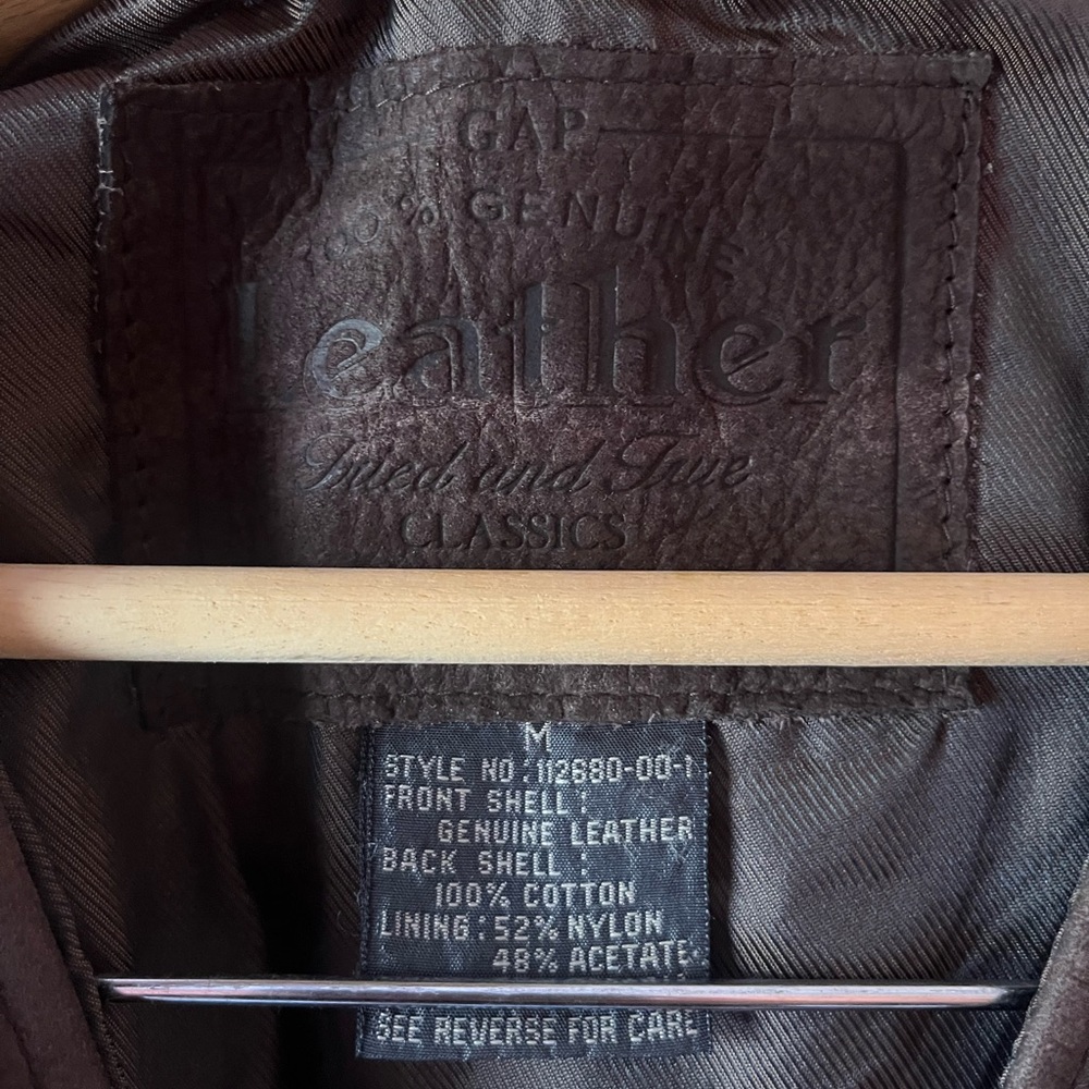 Vintage GAP Dark Brown Leather Vest - Picture 2 of 6